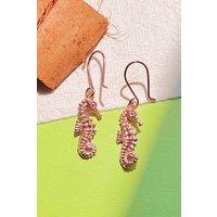 Otis Jaxon London Women's Sterling Silver Seahorse Earrings in Rose Gold
