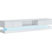 Mex Furniture LTD TV Unit with LED Lighting & Gloss Doors / 180cm in White