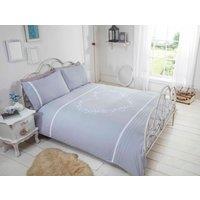 Rapport Home Hearts Design Polycotton Duvet Cover Set With Pillowcase in Grey | Size: Super King