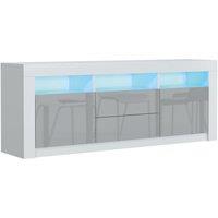 Mex Furniture LTD TV Unit 160cm Modern - Matt Body & Gloss Doors in Light Grey