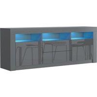 Mex Furniture LTD TV Unit 160cm Modern - Matt Body & Gloss Doors in Dark Grey