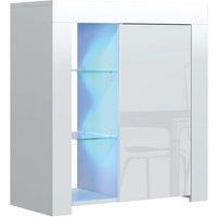 Mex Furniture LTD Sideboard with LED Lighting & Gloss Doors / 83cm in White