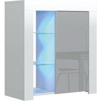 Mex Furniture LTD Sideboard with LED Lighting & Gloss Doors / 83cm in Light Grey