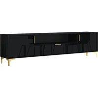 Mex Furniture LTD TV Unit 200cm Lux High Gloss in Black