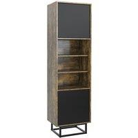 Mex Furniture LTD Display Cabinet 175cm Loft / Industrial in Dark Brown