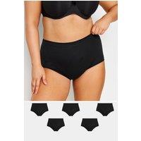 Yours Women's 5 Pack Stretch Full Briefs in Black | Size: 38-40