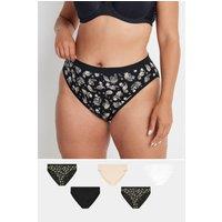 Yours Women's 5 Pack Paisley Print Briefs in Brown | Size: 30-32