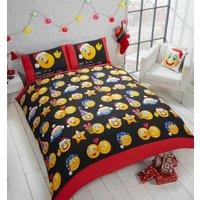 Rapport Home Christmas Icons Duvet Cover Set with Pillowcase in Black | Size: King
