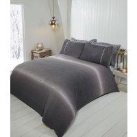 Rapport Home Diamante Teddy Duvet Cover Set with Pillowcase in Grey | Size: Double