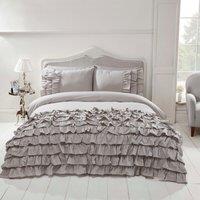Rapport Home Flamenco Polycotton Duvet Cover Set With Pillowcase in Grey | Size: Single