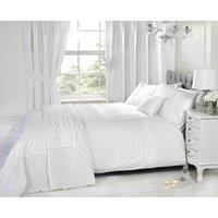 Rapport Home Everdean Polycotton Duvet Cover Set With Pillowcase in White | Size: Single