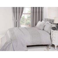Rapport Home Everdean Polycotton Duvet Cover Set With Pillowcase in Silver | Size: Single