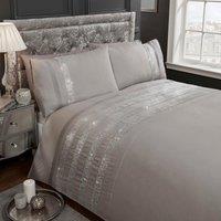 Rapport Home Carly Polycotton Duvet Cover Set with Pillowcase in Grey | Size: Single