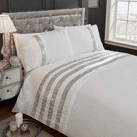 Rapport Home Carly Polycotton Duvet Cover Set with Pillowcase in White | Size: Single