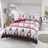 Rapport Home Festive Gonks Duvet Cover Set with Pillowcase in White | Size: King