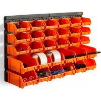 VonHaus Wall Mounted 30 Piece Workshop Storage in Orange
