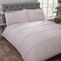Rapport Home Clarissa Polycotton Duvet Cover Set With Pillowcase in Dusty Pink | Size: Super King