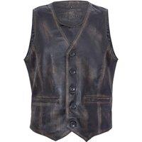 Infinity Leather Men's Tan Leather Waistcoat Formal Traditional Gilet Vest in Black | Size: Medium