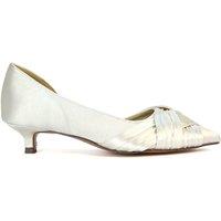 XY London Women's 'Freya' Pointed Toe Kitten Low Heel Classic Bridal Shoe Pumps in Ivory | Size: 4