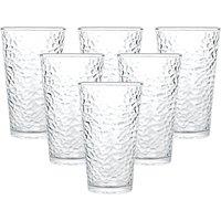 simpa Quilted Square Pattern Glasses - 335ml - Set of 6 in Clear