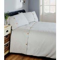 Rapport Home Waffle Duvet Cover Set With Pillowcase in Silver | Size: Super King