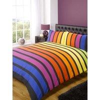 Rapport Home Soho Stripe Polycotton Duvet Cover Set with Pillowcase | Size: King