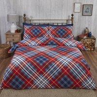 Rapport Home Tartan BC Duvet Cover Set with Pillowcase in Red | Size: Super King