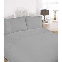 Rapport Home Sorrento Polycotton Duvet Cover Set With Pillowcase in Silver | Size: Super King
