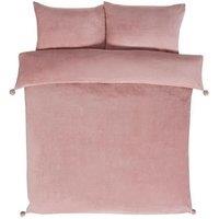 Rapport Home Pom Pom Fleece Duvet Cover Set with Pillowcase in Pink | Size: Single