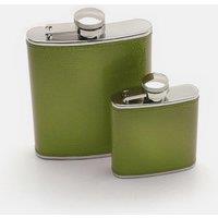 Silver Editions Travelling Bright Hip Flasks available in 2.5oz & 6oz sizes in Olive | Size: Large