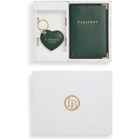 LaBante London Ash Passport Holder & Key chain Gift Box in Dark Green