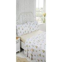 Rapport Home Rosebud Cotton Bed Cover Sheet Set in Lemon | Size: Single
