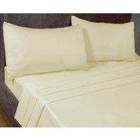 Rapport Home SleepND Percale 180 Thread Count Polycotton Plain Base Sheet in Ivory | Size: Super King