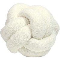 Furn Boucle Knot Fleece Cushion in Ecru