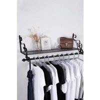28 x 60cm Wall Mounted Metal Clothes Shelf Garment Shop Display Rack