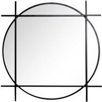 Melody Maison Large Round Black Wall Mirror 97cm X 97cm | Size: 97 cm X 97 cm
