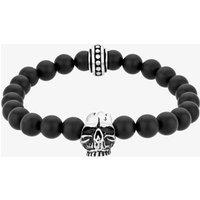 Bourne and Wilde Men's Black Agate Skull Bead Bracelet UR06-06 | Size: 21 cm