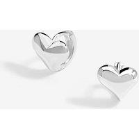 Simply Silver Women's Sterling Silver 925 Polished Heart Huggie Hoop Earrings