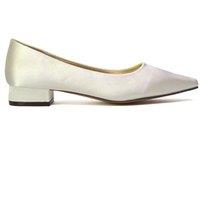 XY London Women's 'Karen' Pointed Toe Court Shoes With Low Block Heel in Ivory | Size: 6