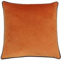 Furn Meridian Velvet Piped Cushion in Coral | Size: 55 cm x 55 cm