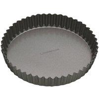 MasterClass Non-Stick Quiche Tin, Fluted Loose Base Tart Tin, Carbon Steel, 30cm in Dark Grey