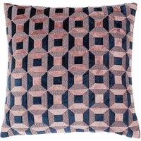 Paoletti Empire Velvet Jacquard Geometric Cushion in Pink | Size: 45 cm x 45 cm