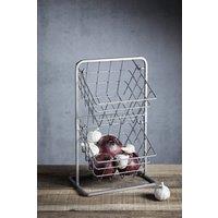 Industrial Kitchen 2 Tier Distressed Paintwork Industrial Style Wire Storage Baskets in Silver