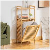 Laundry Hamper with Shelf and Removable Folding Fabric Box