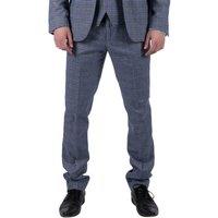 Paul Andrew Men's Victor Tweed Check Gatsby Trousers in Blue | Size: 38R