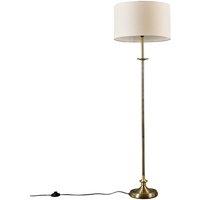 ValueLights Antique Brass Floor Lamp in Metallic Gold