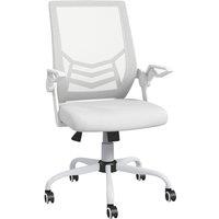 VINSETTO Mesh Swivel Office Chair Task Computer Chair w/ Lumbar Support in White