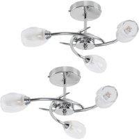 ValueLights Mia Pair of 3 Way Silver Ceiling Bar Light