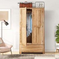 Comfy Living Ltd Oak Effect 2 Door Wardrobe in Light Oak