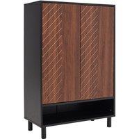H&O Direct 6-Tier Black Shoe Cabinet with Doors in Brown